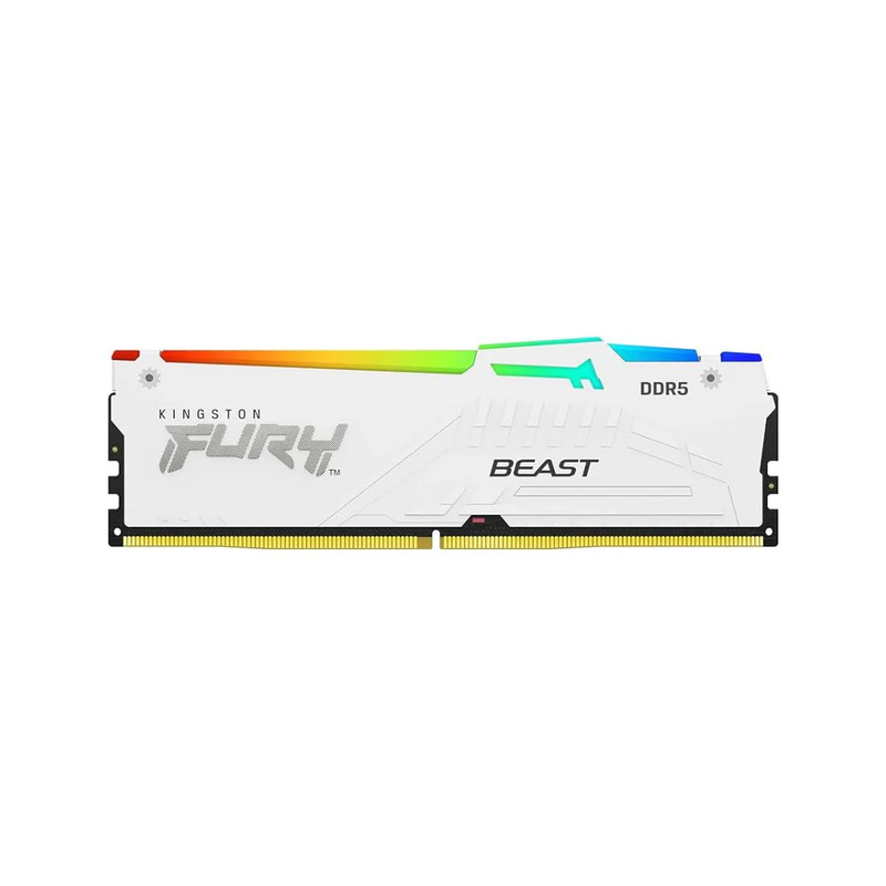 Kingston Technology FURY Beast RGB  16GB CL36 5600Mhz DDR5 Expo RAM - White  - ذاكرة عشوائية
